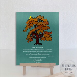 Leraar bedankje geschenk, gepersonaliseerde Gift voor Mentor, Boss Gift, geschenk voor leider, handgemaakt geschenk, oranje boom, John Steinbeck citaat, 1819