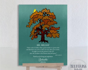 Teacher Thank You Gift, Personalized Gift For Mentor, Boss Gift, Gift For Leader, Handcrafted Gift, Orange Tree, John Steinbeck Quote, 1819