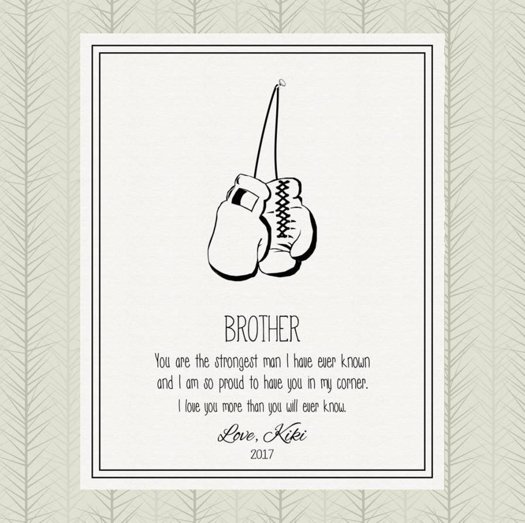 Personalized Gift for Brother Thank You Gift for Brother From Sister Boxing Gloves Custom Print ...