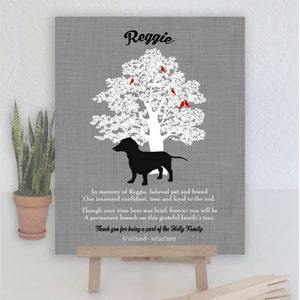 Dachshund, Dog Memorial, Family Tree, Plaque, Poem, Personalized, Sympathy Gift, Loss of Pet, Condolence, Pet Loss Gift, Art Print #1036