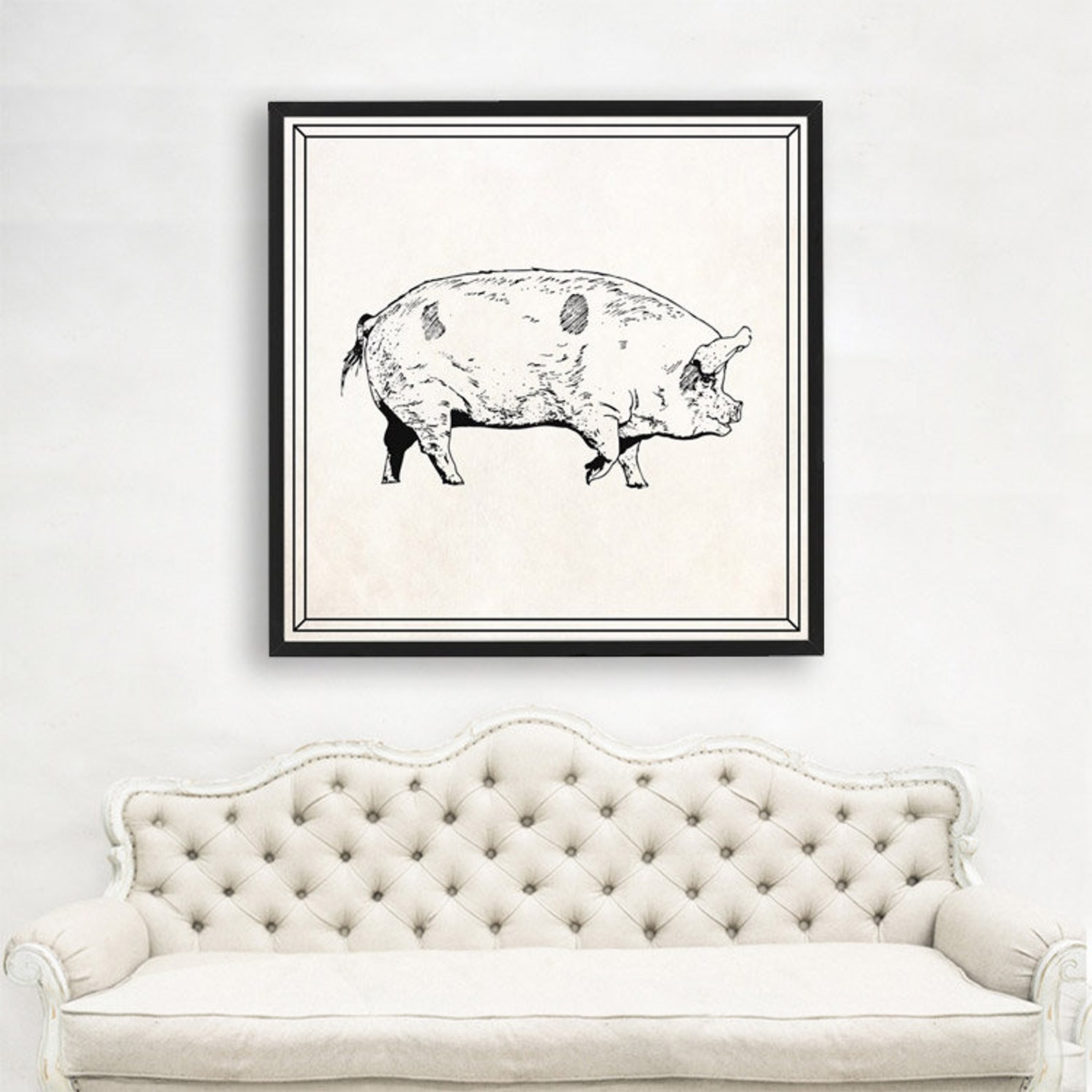 Pig Wall Art Large Pig Wall Art Scientist Gift Science Etsy