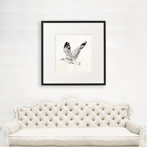 Gull Wall Art Gift, Large Gull Wall Art, Gift For Scientist, Science Lover Gift, Science Geek, Ornithologist Gift, Science Illustration 1063