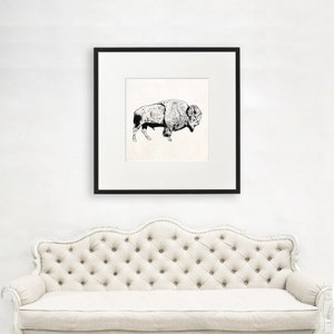 Bison Wall Art Gift, Large Bison Wall Art, Scientist Gift, Gift For Science Lover, Science Geek, Zoologist Gift, Bison Illustration, 1054