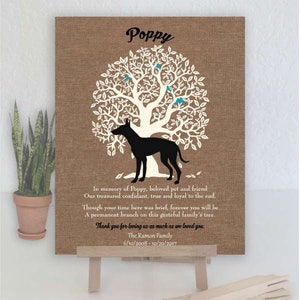Ibizan Hound, Dog Memorial, Family Tree, Plaque, Poem, Personalized, Sympathy Gift, Loss of Pet, Condolence, Pet Loss Gift, Art Print #1059