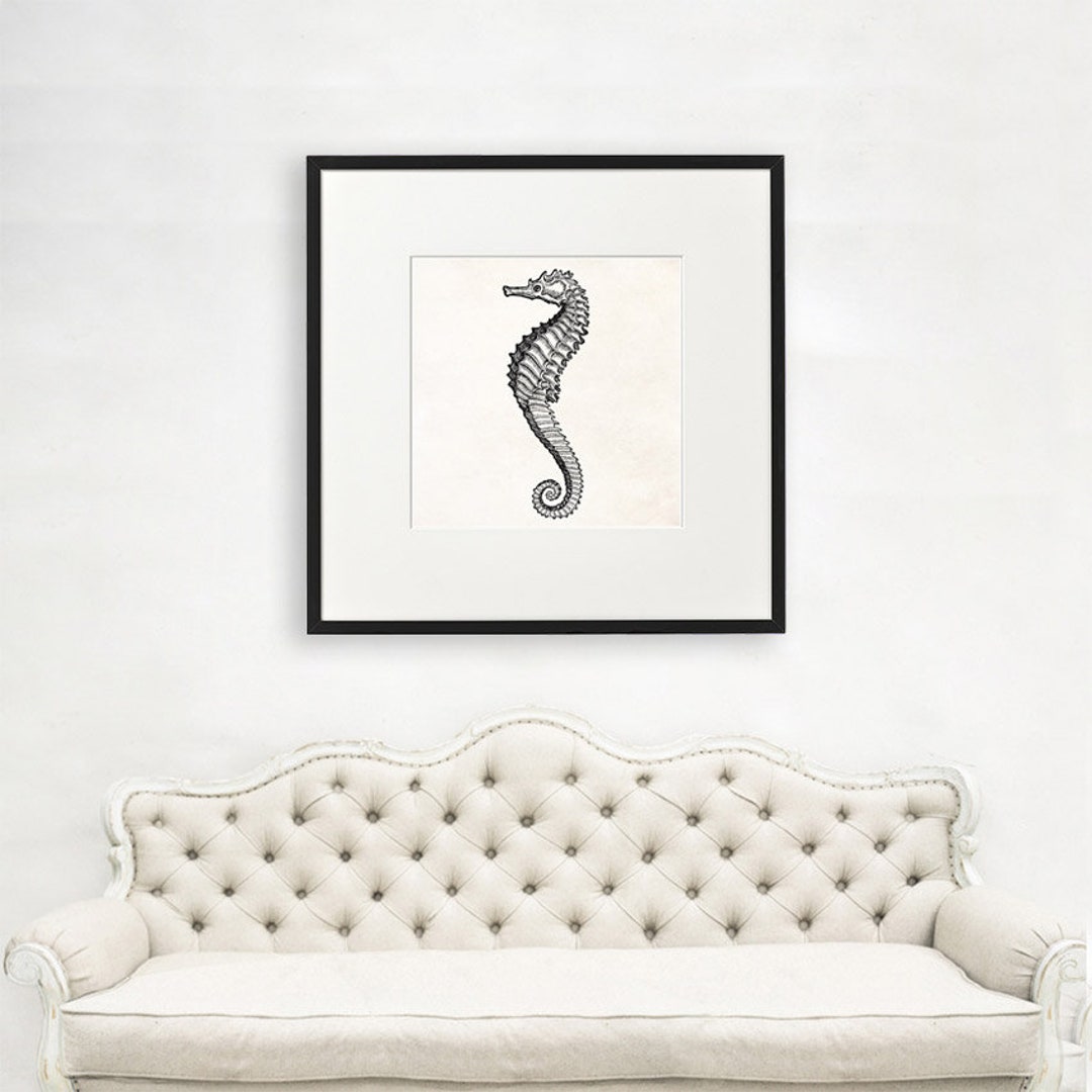 Seahorse Art Large Seahorse Wall Art Scientist Gift Etsy