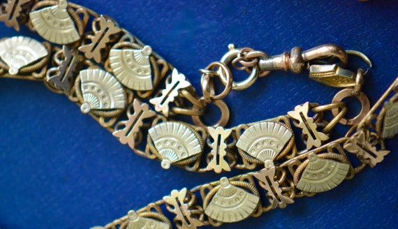Victorian Gold Filled Fancy Fan Link Chain Neckla… - image 7