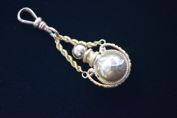 Victorian Gold Filled Perfume Pendant with Silver