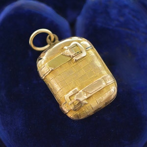 Victoriaanse goud gevulde koffer medaillon / fob