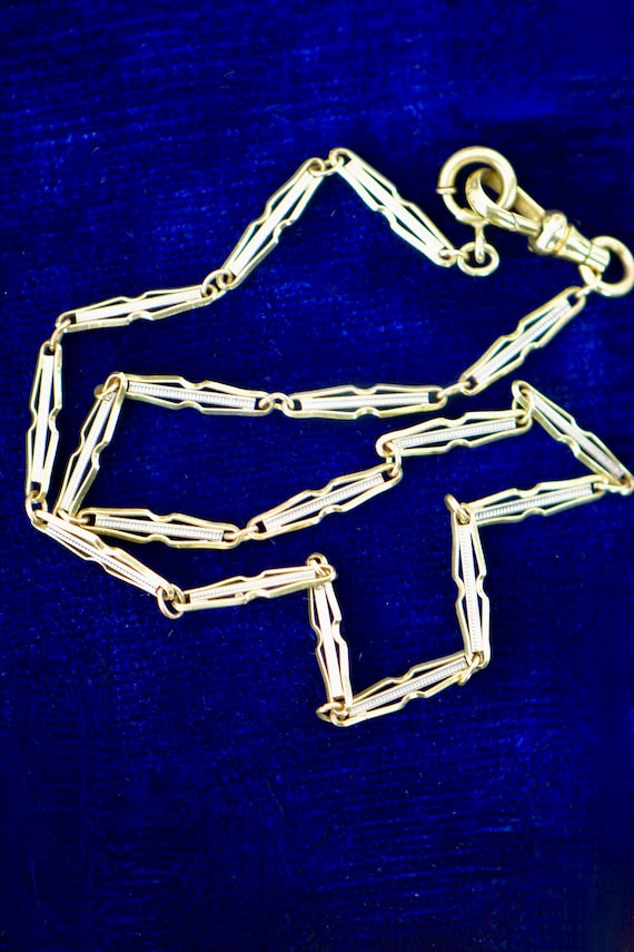 Victorian Gold Filled Fancy Link Chain Necklace