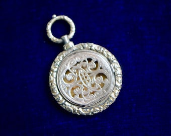 Victorian Filigree Design Round Locket, Photo Locket, 1800s