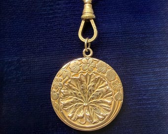 Victorian Gold Filled Floral Locket, "EGF"