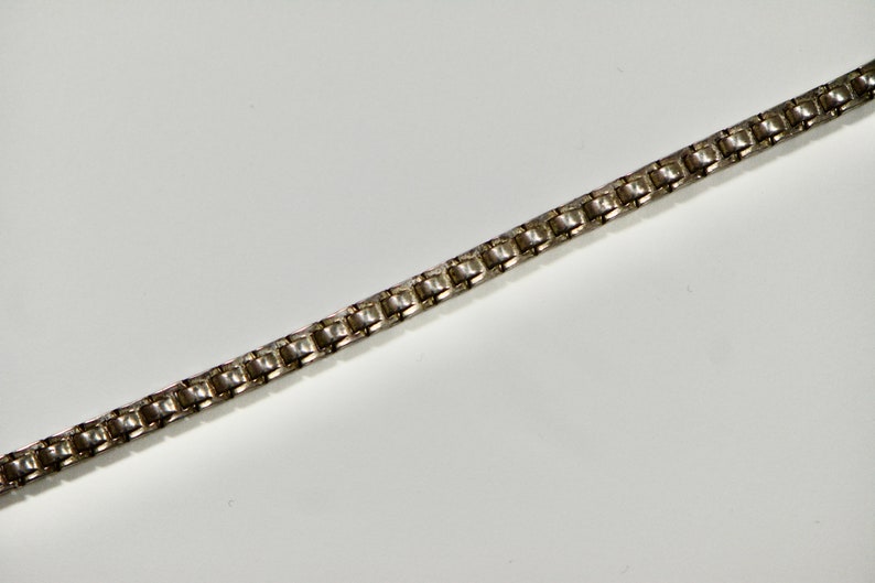 Art Deco Sterling Silver Blue Paste Line Bracelet