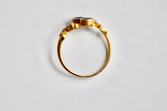 Victorian 14K Garnet and Pearl Ring, January Birt… - image 6