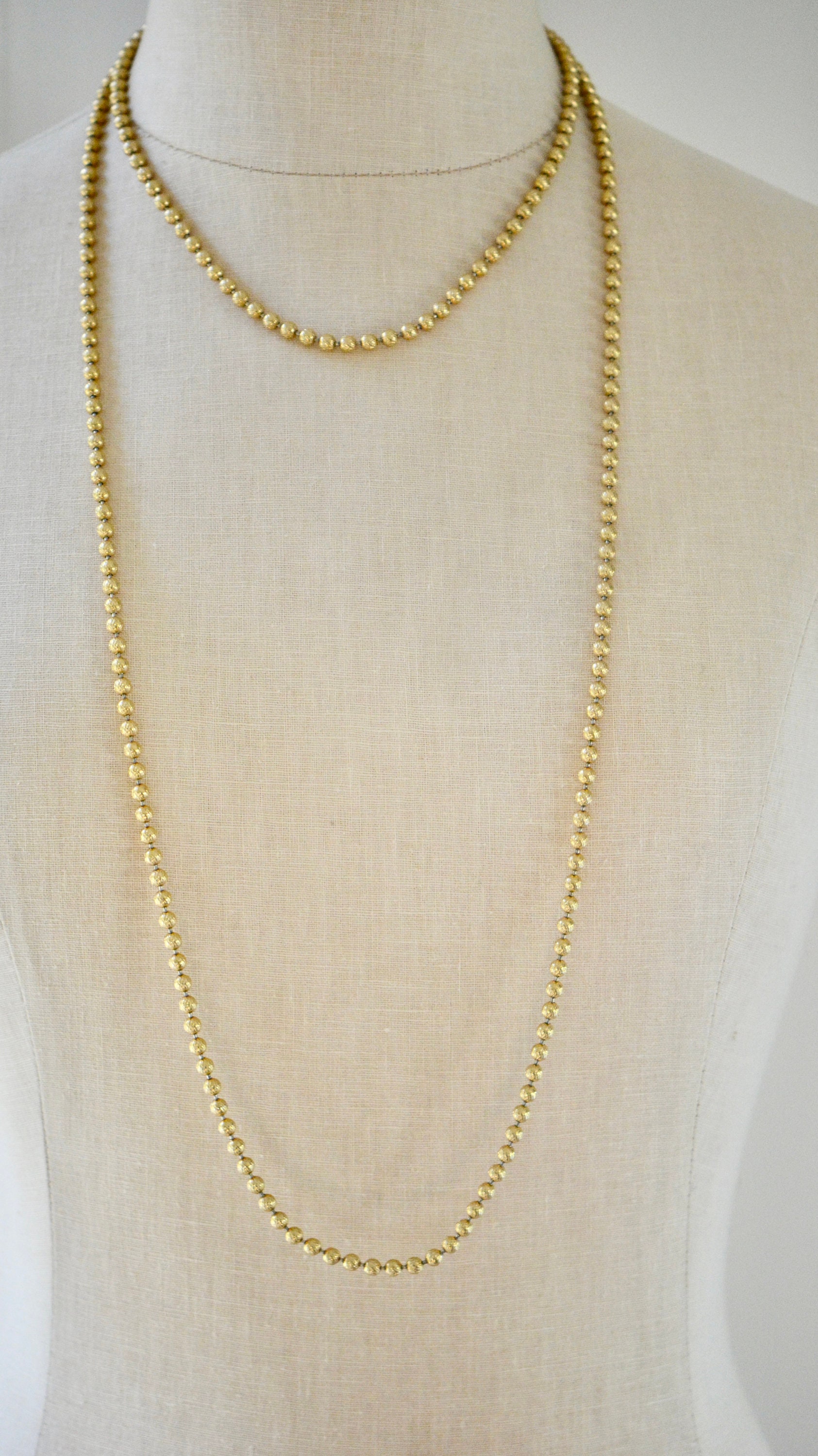 Art Deco Gold Filled Engraved Ball Beads Necklace 54 - Etsy