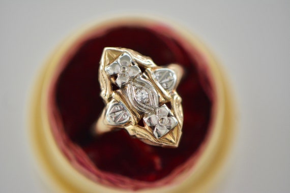 Edwardian 14k and Diamond Ring, Circa 1900 - image 2