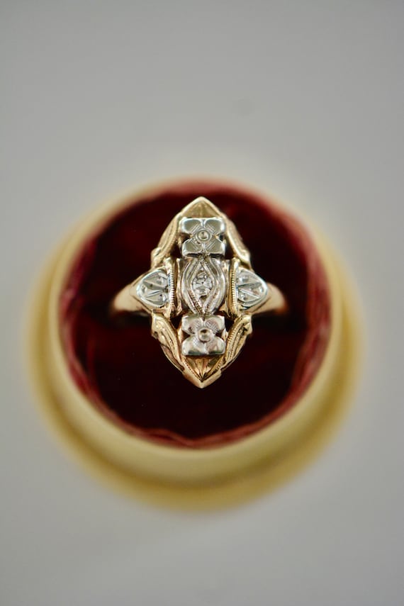 Edwardian 14k and Diamond Ring, Circa 1900 - image 6