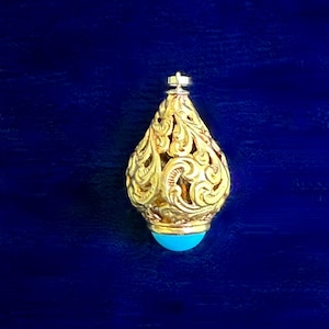 Victorian 14K Gold and Turquoise Pendant