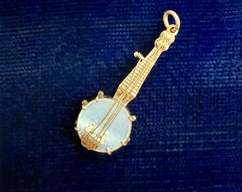 Victorian Mother of Pearl Banjo Charm/Pendant/Fob