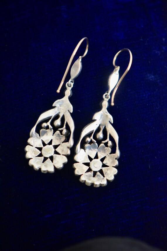 English Victorian Sterling and Paste Dangle Heart… - image 6