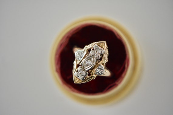 Edwardian 14k and Diamond Ring, Circa 1900 - image 4