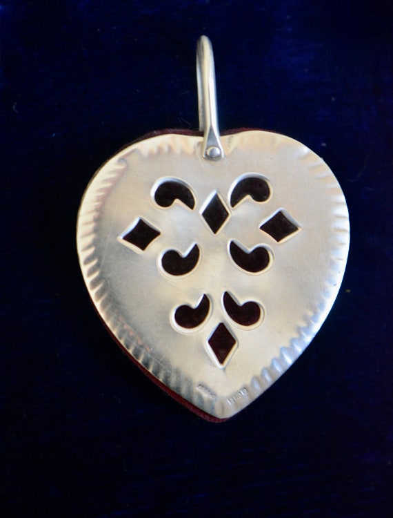 Edwardian Silver Heart Pincushion Pendant