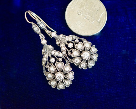 English Victorian Sterling and Paste Dangle Heart… - image 5