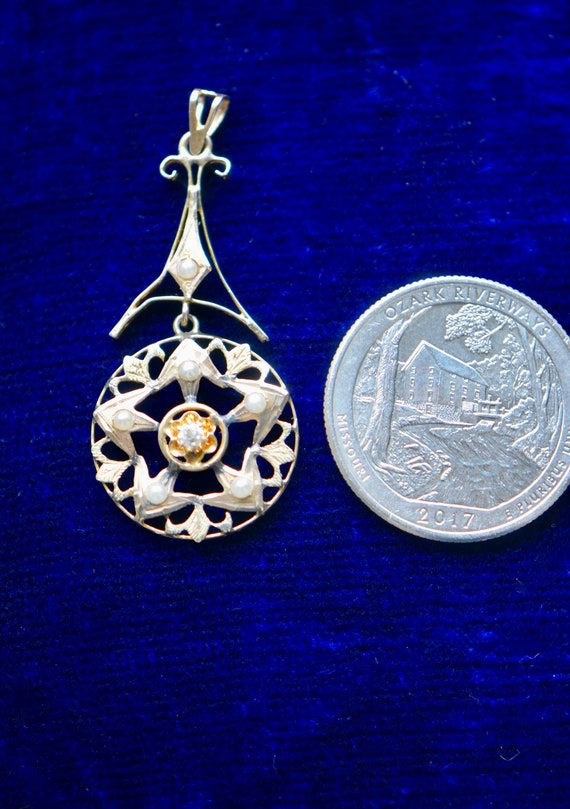 Victorian Diamond and Pearl Pendant - image 4