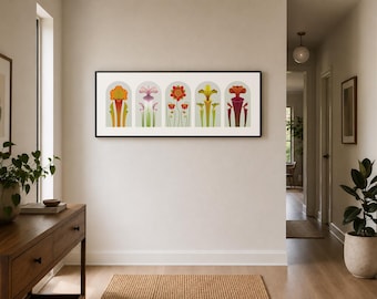 Sarracenia Botanical Print (not framed) | Carnivorous Plant Fine Art Study (40.75" x 16.75")
