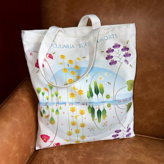 Bladderwort Botanical Tote Bag | The "Orchids of Carnivorous Plants" | Double-Sided Cotton Tote for Plant Lovers