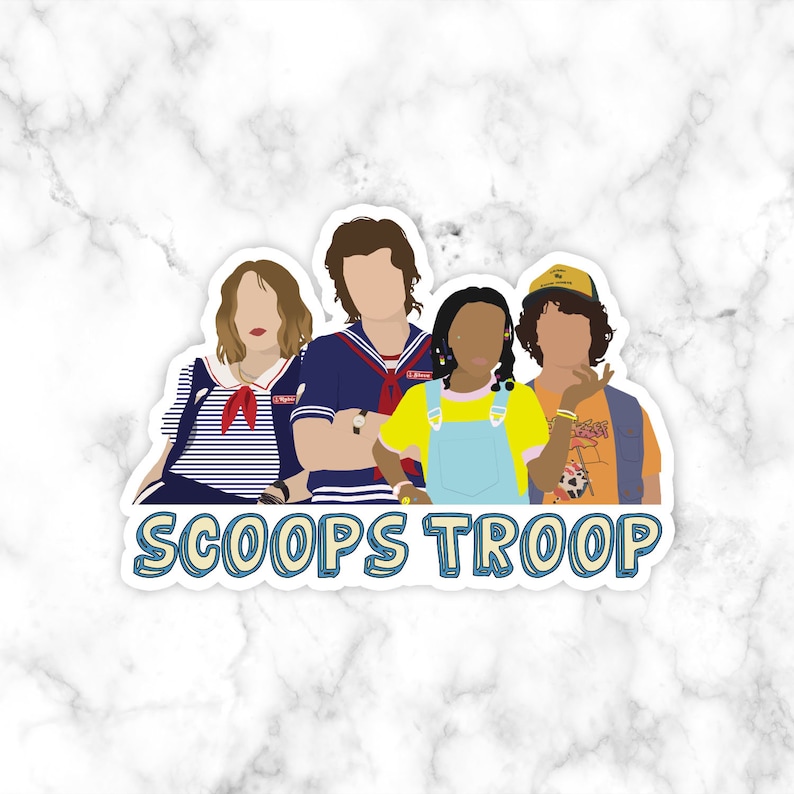 Scoops Troop Stranger Things Sticker Laptop Decal Stickers Etsy