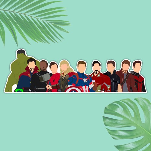Male Avengers Full Team Sticker Laptop Stickers Decal Etsy