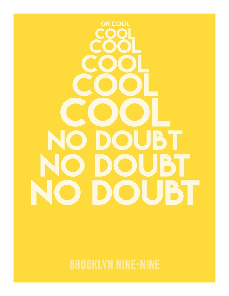 Brooklyn Nine Nine Cool Cool No Doubt Jake Peralta Digital Etsy