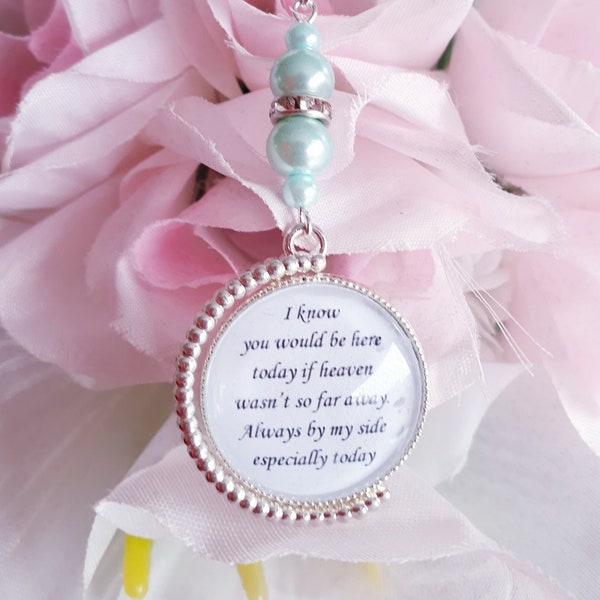 Double sided bouquet charm wedding memory flower charm