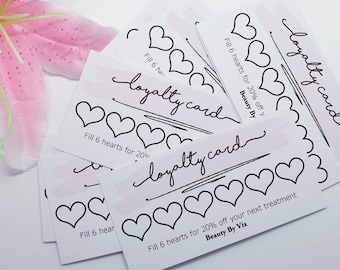 Tarjetas de fidelización para empresas, paquete de 40 o 100 unidades, personalizadas, para puestos de artesanía, como agradecimiento, 180 g/m².