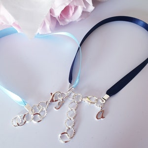 Something Blue Initial ribbon Anklet Brides Gift Wedding only 1 supplied