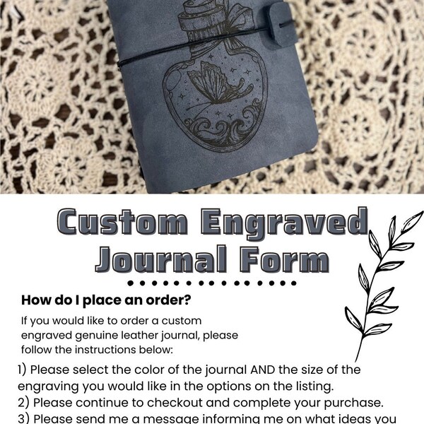 Custom Engraved Genuine Leather A6 Traveler Journal *Please Read All Forms Prior to Purchase*