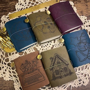 Smini Handheld Engraved Leather Mini Journal- 4 Colors