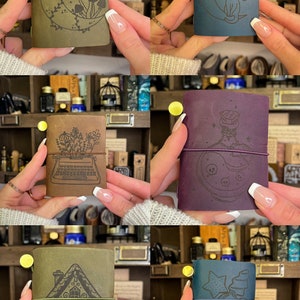 Smini Handheld Engraved Leather Mini Journal 4 Colors image 2