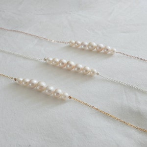 Freshwater Pearl Necklace, Bridal Jewelry, Bridesmaid Gift, Rose Gold Wedding Necklace, Mother of the Bride, Anniversary gift image 3