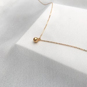 Collar de campana vermeil de oro, cascabeles de plata de ley, gargantilla llena de oro rosa, campana de Navidad, regalo para madre y hermana, joyería de mujer