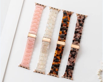 Resin Apple Watch band, Apple Watch band, Apple Watch band Women, 40mm, 38mm, 41mm, iWatch Band, Resin Apple Watch Strap, Lightweight Strap