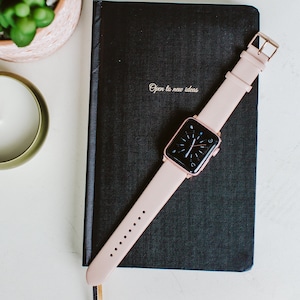 Leather Watch Strap, Apple Watch Band, Apple Watch Band Women, Apple Watch band 42mm Women, Apple Watch band 41mm Women, 44mm, Rose Gold