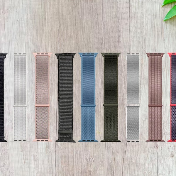 Nylon Apple Watch Band, Apple Watch Strap, Apple Watch Band Velcro, Apple Watch band Series 8 Sport, Sport Apple Watch, Convient à TOUTES les Apple Watch