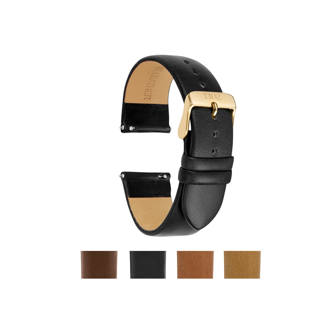 20mm, 22mm Watch Strap, Mens Leather Watch Band, Vegetable Tanned