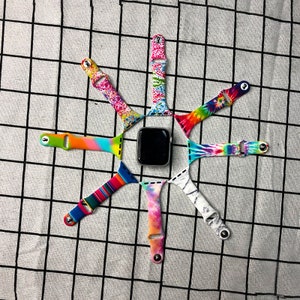 SALE Tie Dye Slim Silicone Watch Band , 38mm/40mm/41mm/42mm, Watch Strap, Leopard Print Watch Strap, Silicone Watch Band, Fits series 11