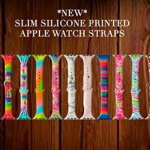 Marble Slim Silicone Watch Band for Apple Watch, 38/40/41/42, Apple Watch Strap, Leopard Print Watch Strap, Apple Watch Band, Tie Dye