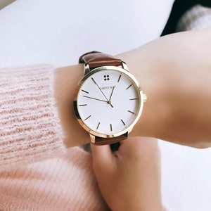 Orologi da donna, piccolo orologio, orologio, orologio da donna, orologio in pelle marrone, orologio da 38 mm per le donne, cinturino intercambiabile
