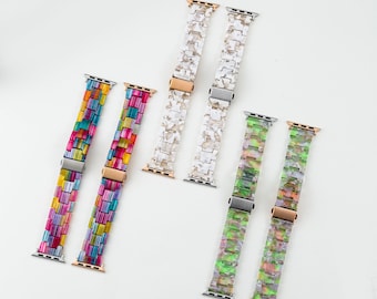 Women's Watch band, Resin Watch band, Watch band Women, 40mm, 38mm, 41mm, 44mm, 45mm, 49mm, Resin Watch Band, Gift for Her, Series 11