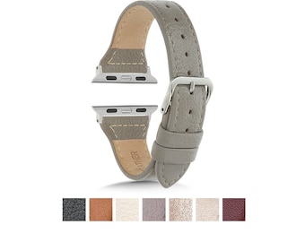 Watch Band Woman, Slim Leather, Designer, Compatible Apple Watch Band Women, 38mm, 40mm, 41mm, 42mm, 44mm 45mm, 46mm, 49mm, Series 11, Gift
