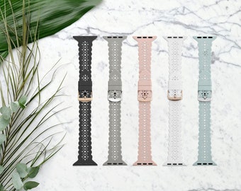 Womens Apple Watch Straps, Lace Silicone Band, Apple Watch Band 38mm 38mm/40mm/41mm, Apple Watch Band Women, Apple Watch Strap, Fits Series9